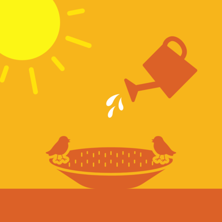 Filling up a bird bath with water