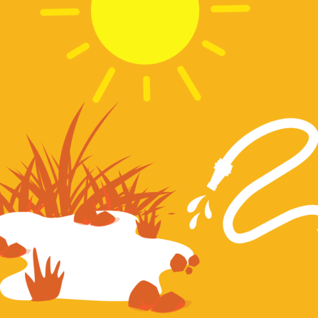 Topping up a pond with a hose infographic